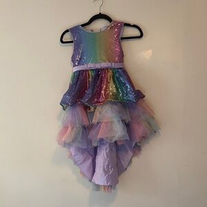 Rainbow Sequin Kids Costume Dress